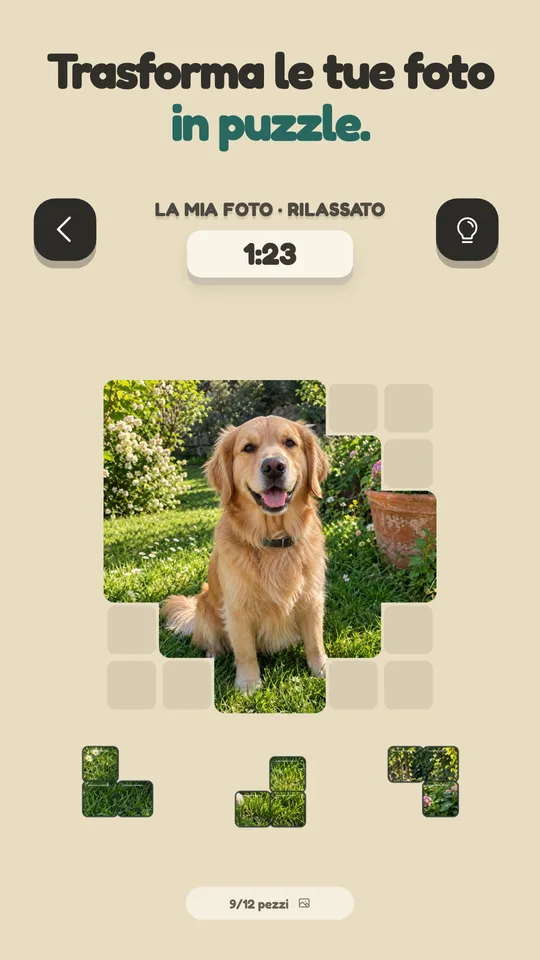 Puzzle Foto: Blocchi: Crea puzzle con le tue foto. Incastra i blocchi e svela le immagini. — Ingrandisci schermata 1