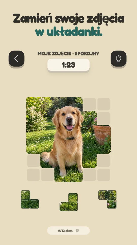 Puzzle ze Zdjęć: Klocki: Twórz puzzle ze swoich zdjęć. Układaj klocki i odkrywaj obrazy. — Powiększ zrzut ekranu 1